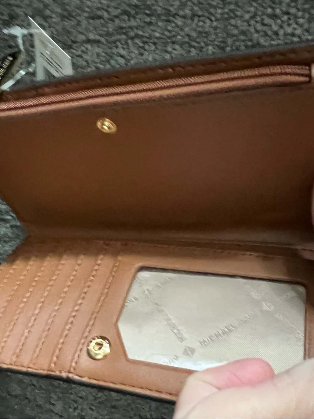 Michael Kors Beige Signature Zip Wallet - Picture 2 of 3
